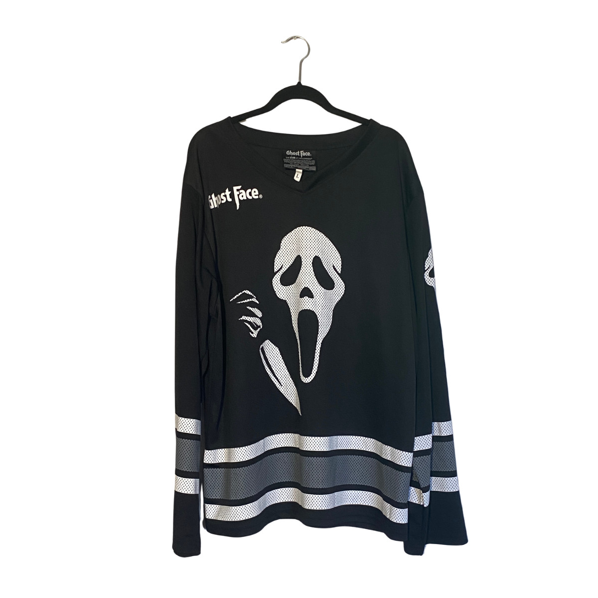 GhostFace The Icon Of Halloween #96 Scream Horror Movie Hockey Jersey Size L