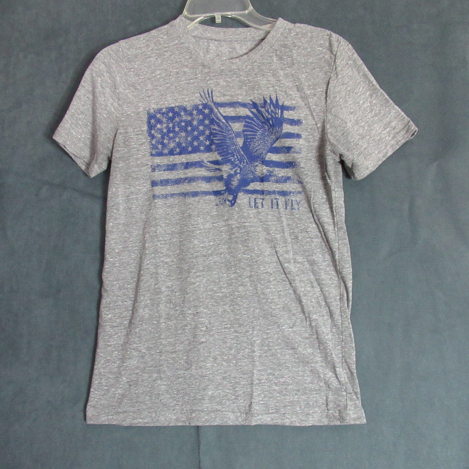 Home of the Brave T Shirt Mens Small Gray American Flag Eagle Beach Bum Grunge