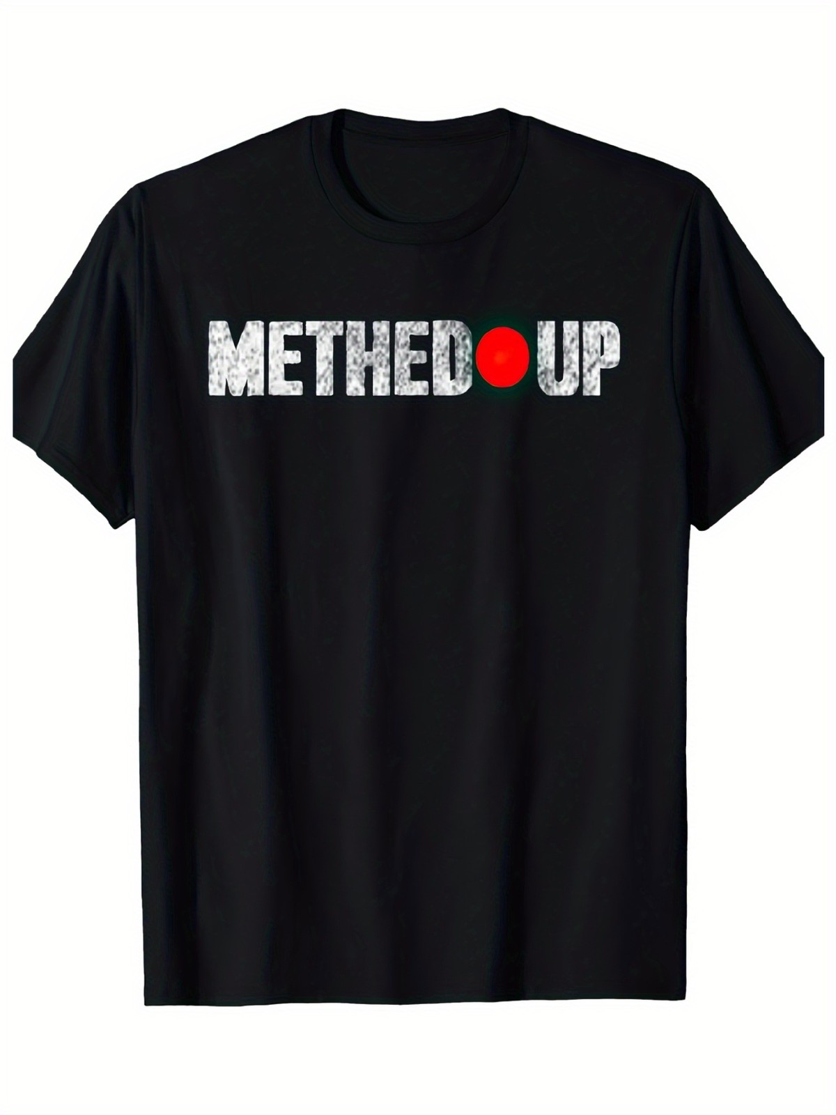 1pc Meth Up Humorous Graphic T-Shirt – 180g Heavyweight Crew Neck Tee with Red