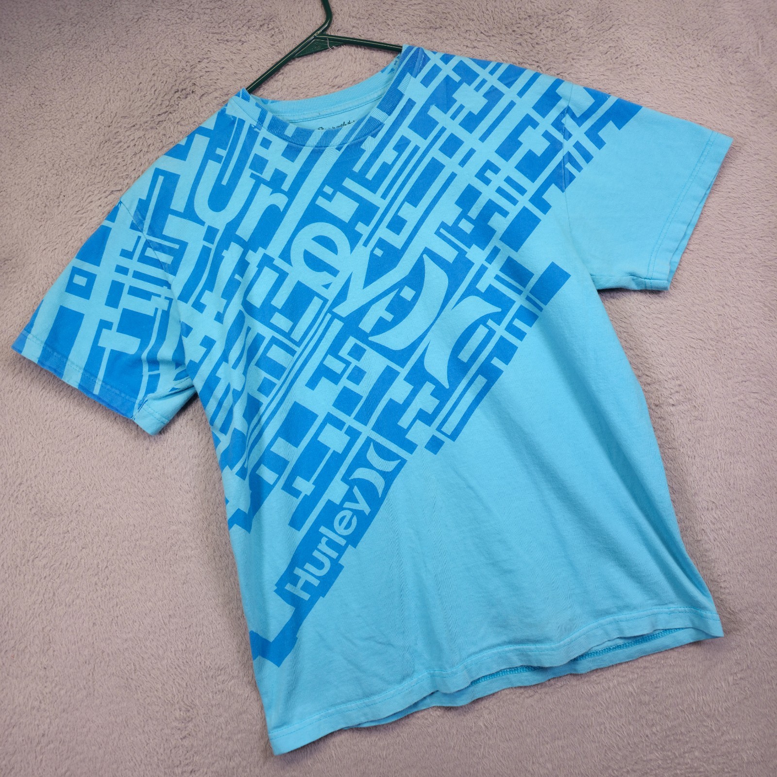 Y2K Hurley Shirt Lot of 2 Mens L Pink Blue Freedom of Choice Graphics Print Tee