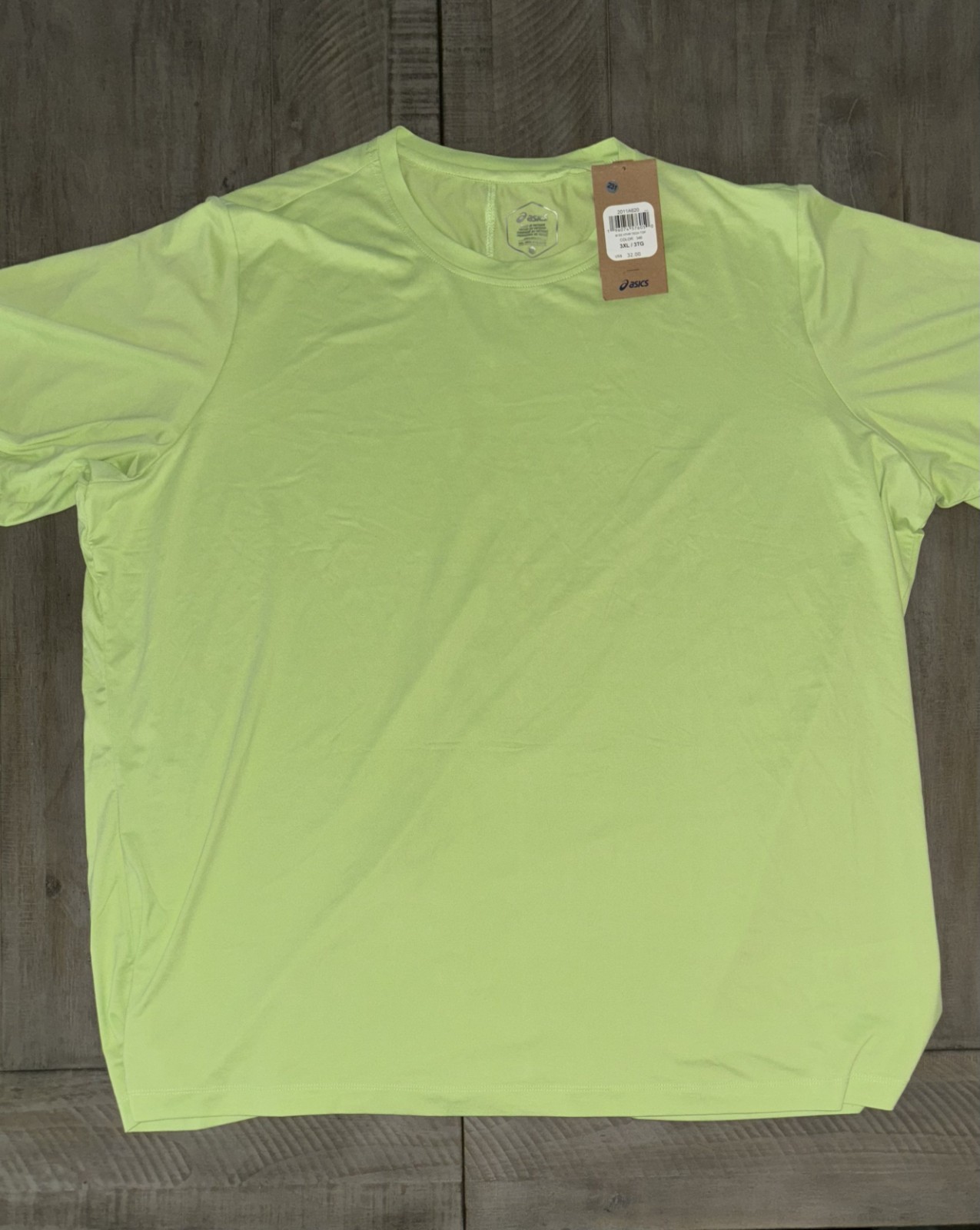 ASICS MEN&rsquo;S SHORT SLEEVE HTHR TECH TOP Lime Green Heather 3XL