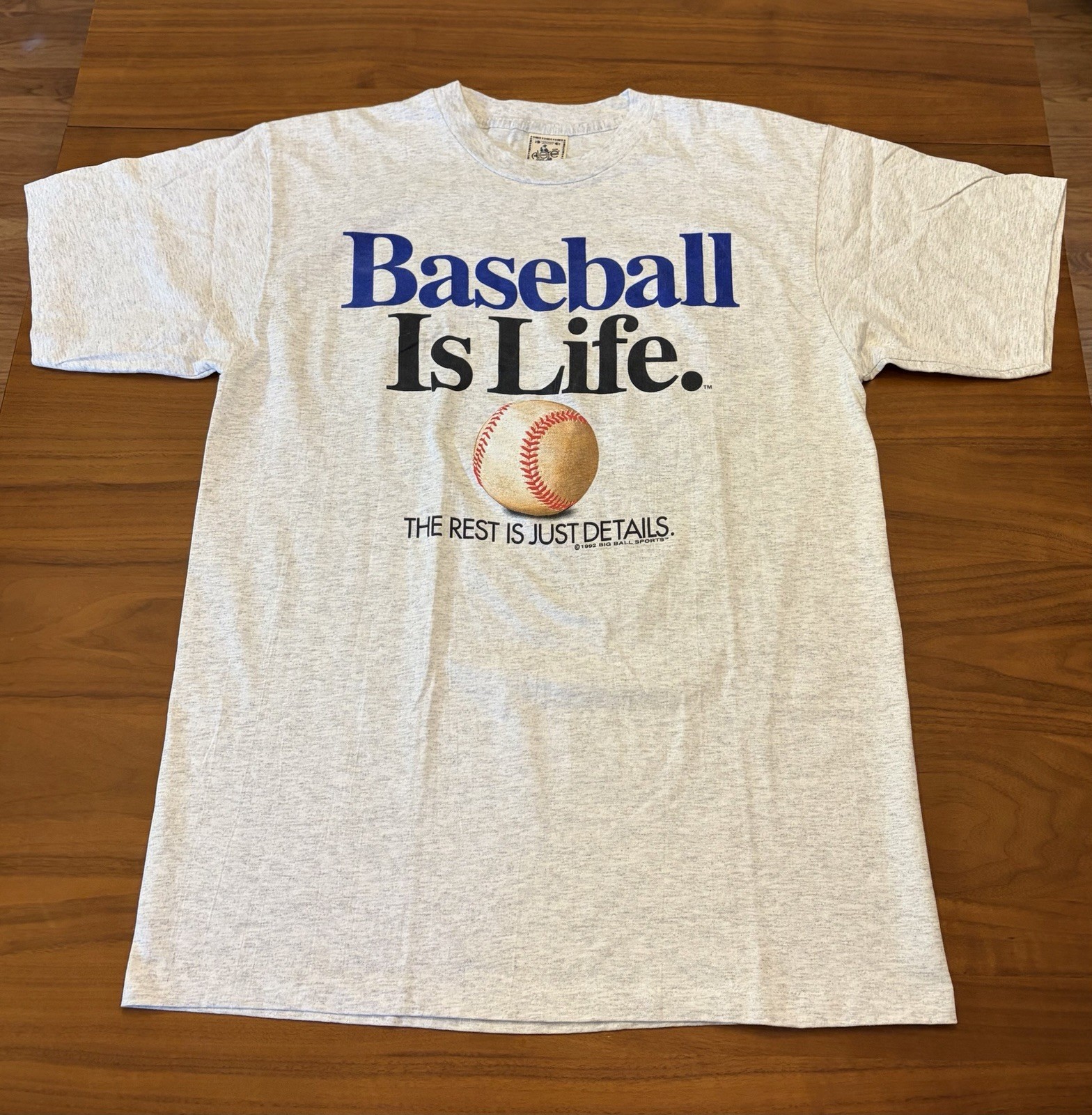 Vintage 1992 Baseball Is Life Big Ball Sports T-Shirt Mens XL Single Stitch NWOT