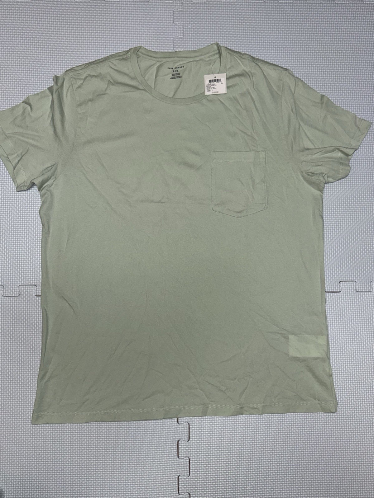 Club Monaco Mens Williams Short Sleeve Pocket Tee Green NWT Size Large Free Ship