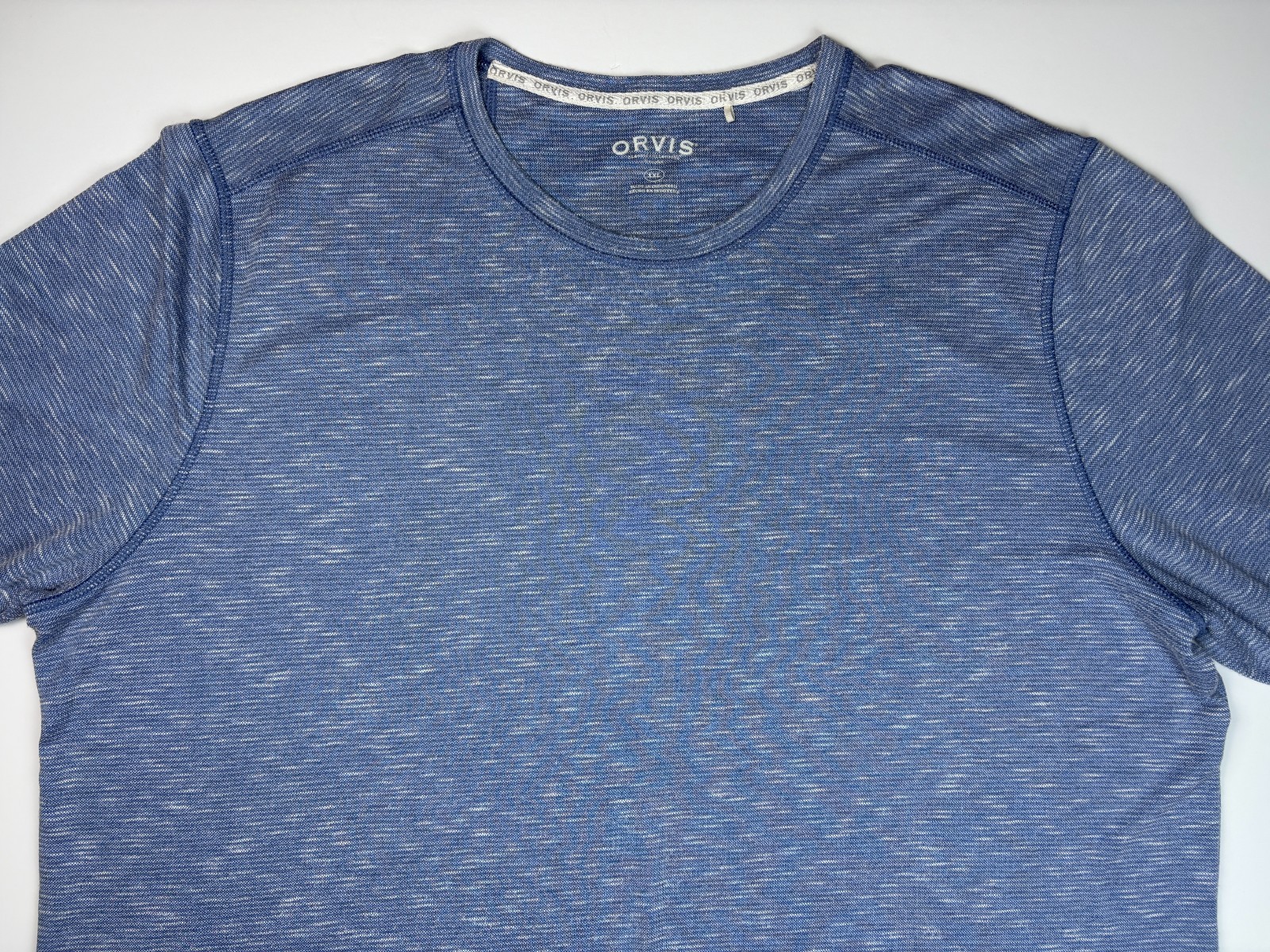 Orvis Long Sleeve Slub Tee T-shirt Mens 2XL Light Blue SUPER SOFT Rayon Blend