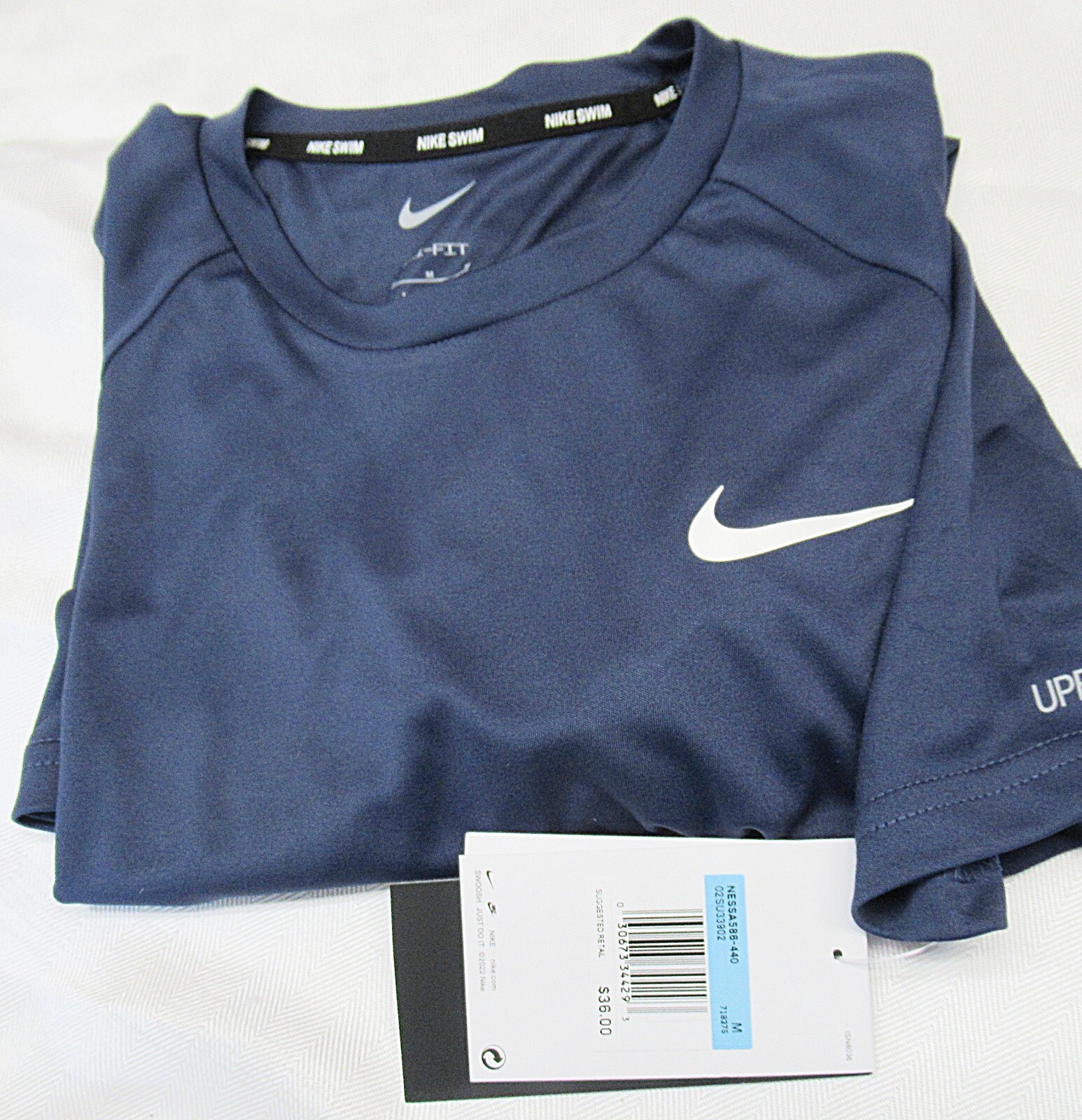 Nike Men&rsquo;s Hydroguard Dri-FIT Stretch UPF 40+ Guard Swim Top Size M Navy NWT