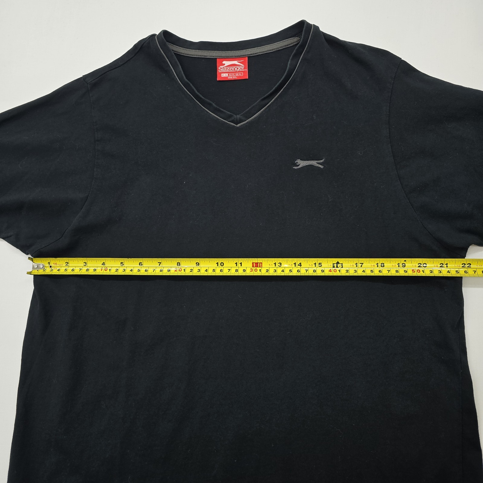 Slazenger Mens Black Graphic Logo V-Neck T-Shirt 2XL Regular