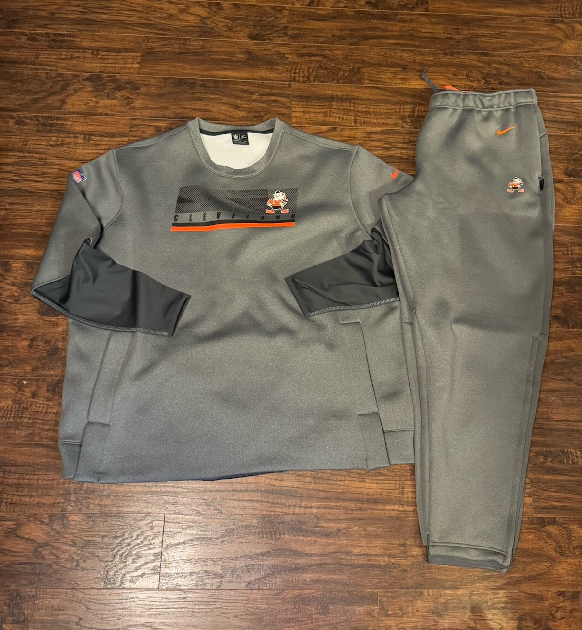 Nike Cleveland Browns NFL Dri Fit On field Sweatshirt Jogging Pants Outfit 3XL