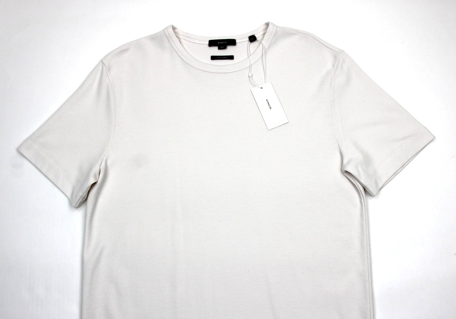 Vince Shirt Mens Medium White Pima Cotton Crew Neck Short Sleeve Tee Casual