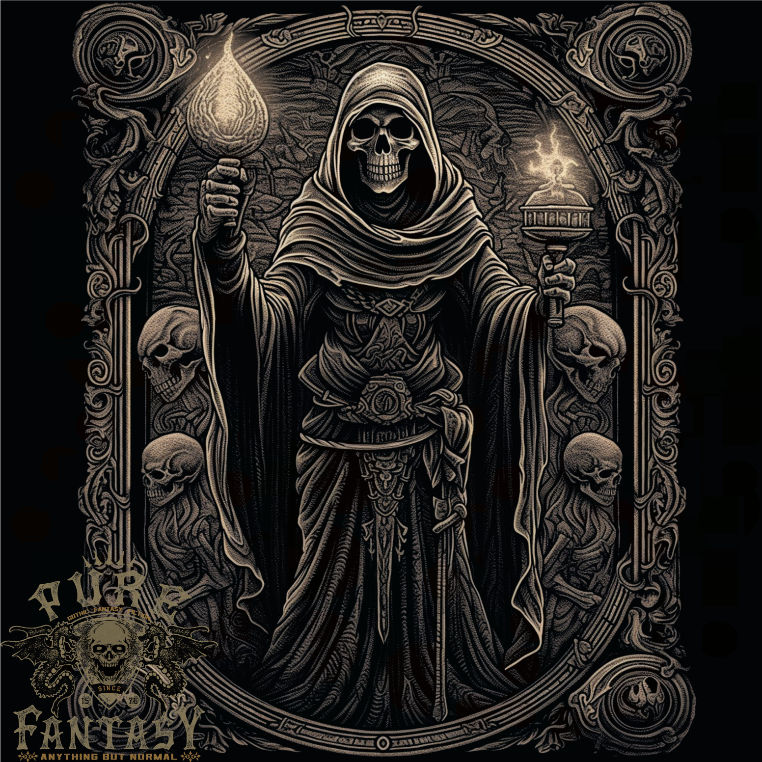 Gothic Grim Reaper Goth Heavy Metal Skull 4 Mens T-Shirt 100% Cotton