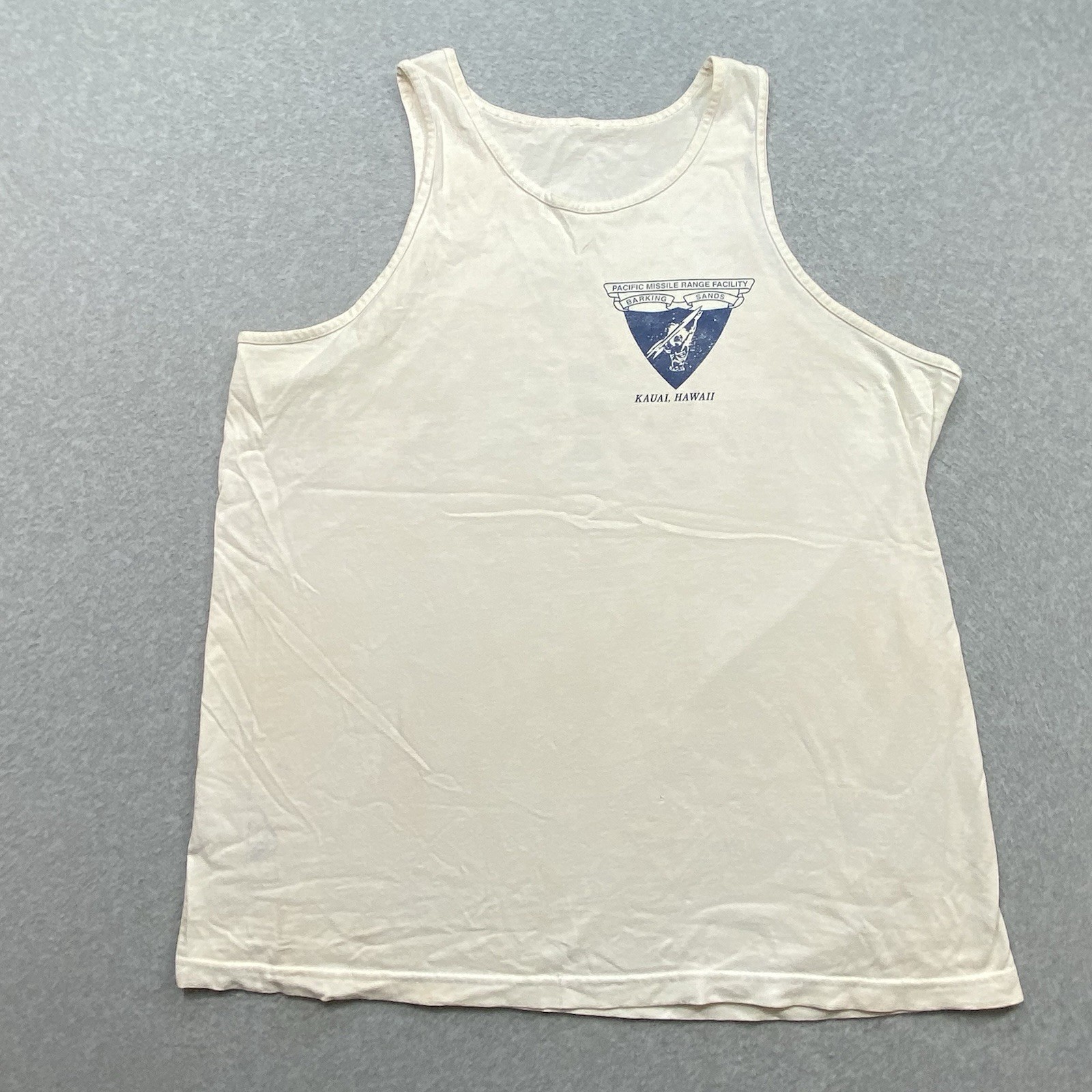 Pacific Missile Range Facility Gym Military Workout Tank Top Sz L Distressed
