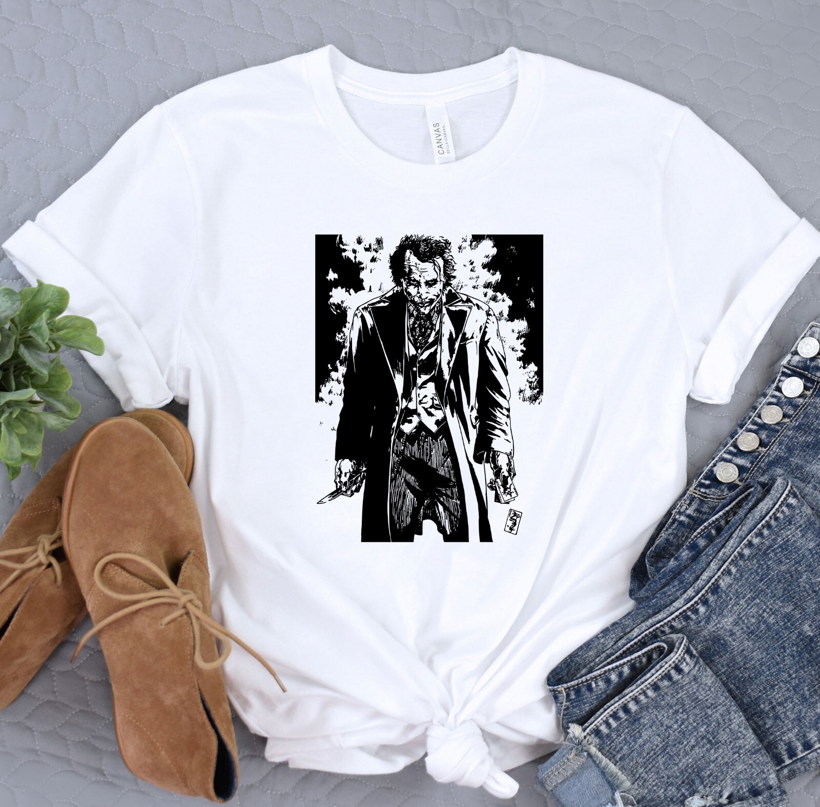 Joker Silhouette Shirt, Batman Tee, Joker T-Shirt, Oversize Shirt, Harley Quinn