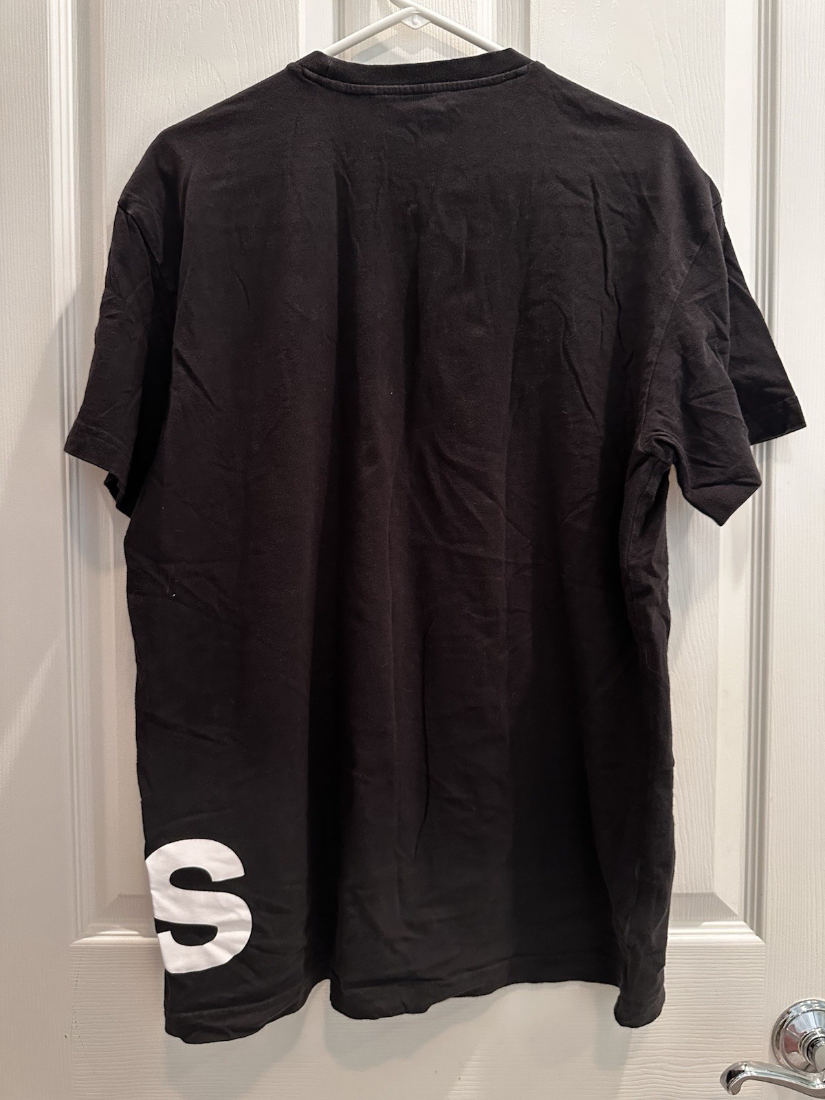 Adidas Men&rsquo;s Essentials Giant Logo Tee Black with White Logo T-Shirt Medium