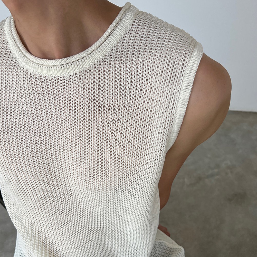 Casual Wear Daily Wear Men&rsquo;s Tank Top Knitted Vest Knitted Fabric O-neck Collar