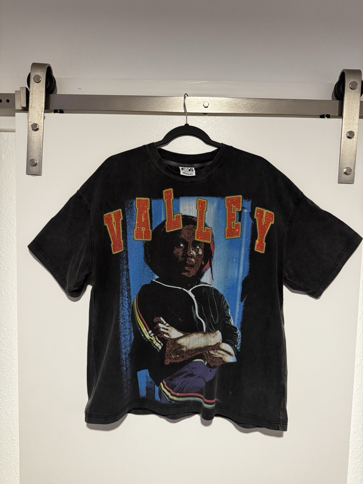 100% Authentic Vale Forever Exodus Bling Tee in black featuring a Bob Marley