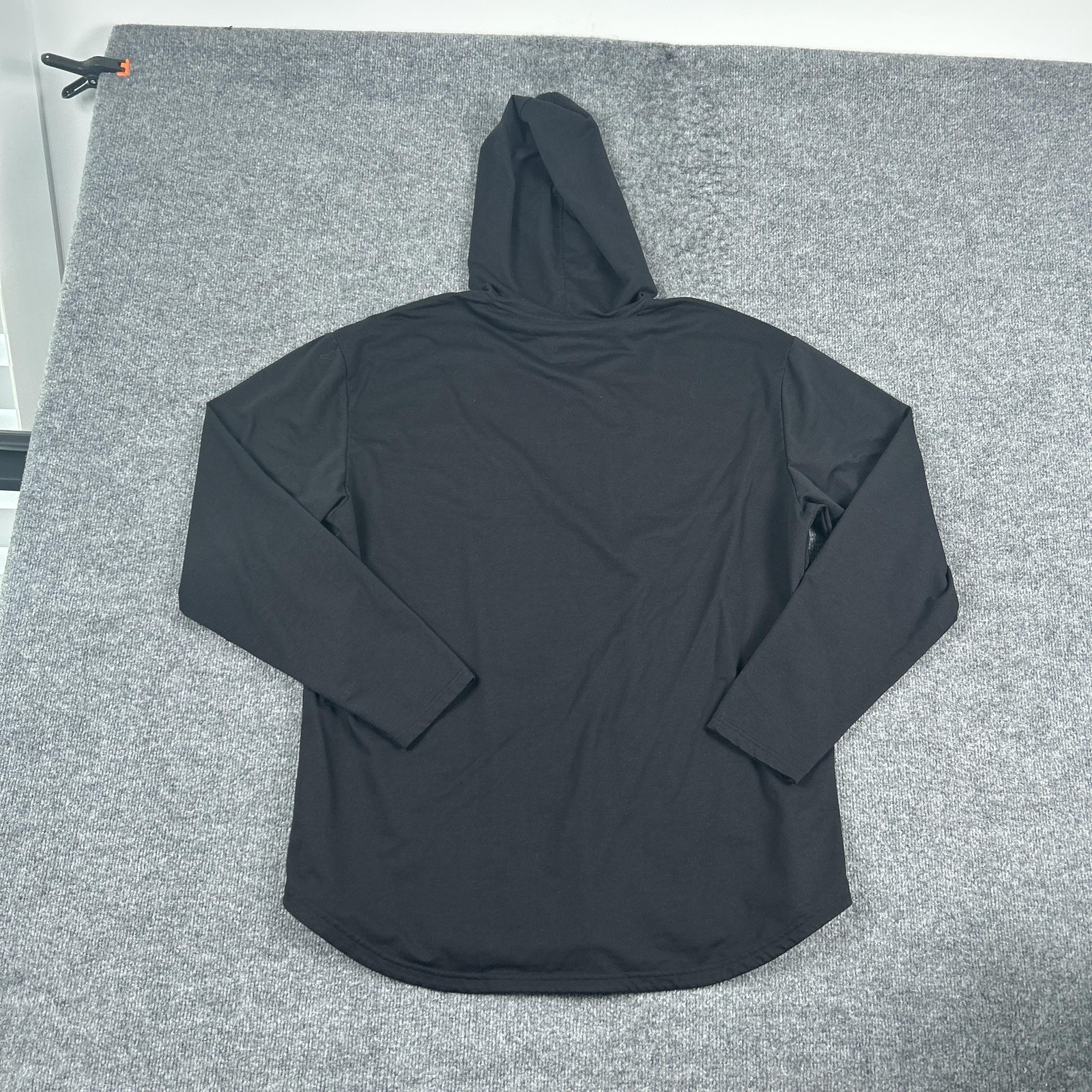 BYLT Shirt Mens 2XL Black Drop-Cut Hooded Long Sleeve Tee Tagless Lightweight