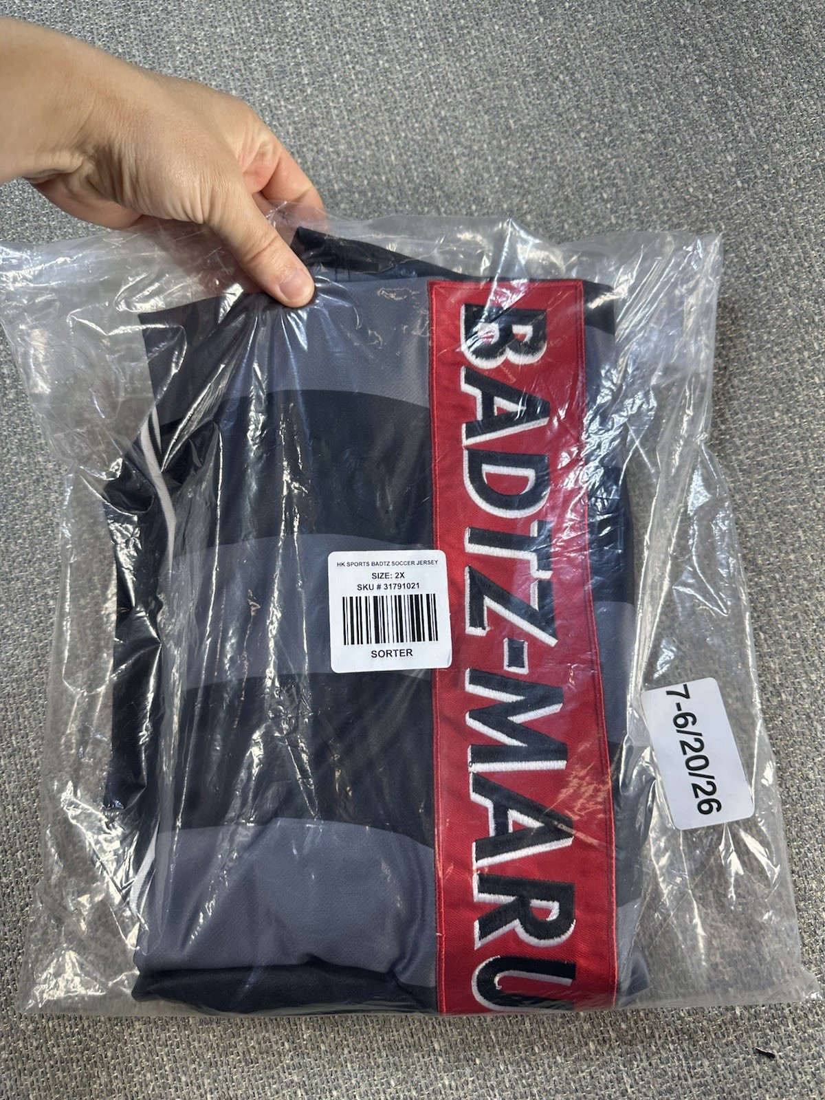 Sanrio Badtz-Maru Striped Soccer Jersey MEN&rsquo;S 2XL 2X BoxLunch NEW (54-56) Hello