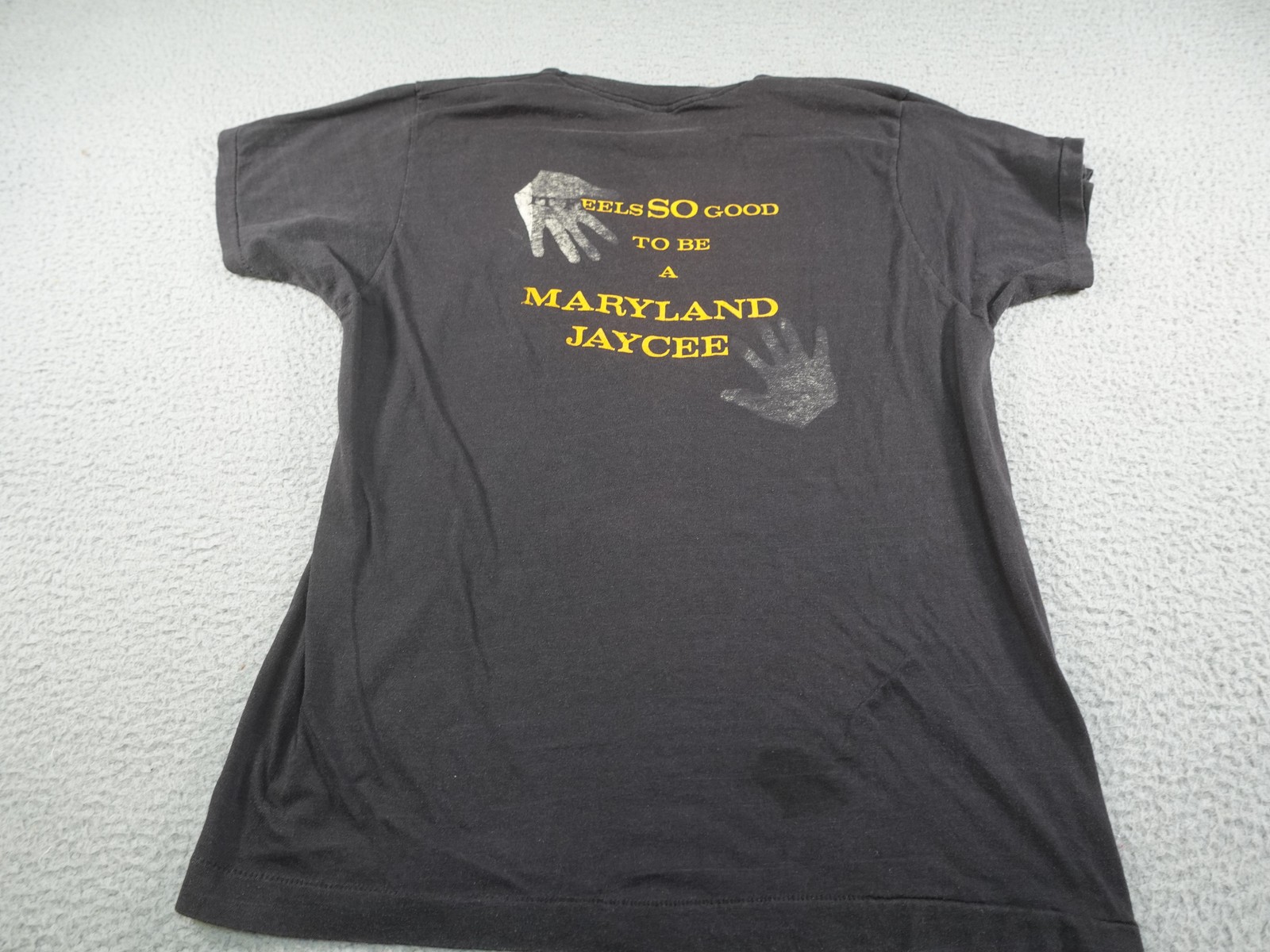 Vintage Maryland Jaycee Shirt Mens XL Black Feels So Good Screen Stars 80s Thin