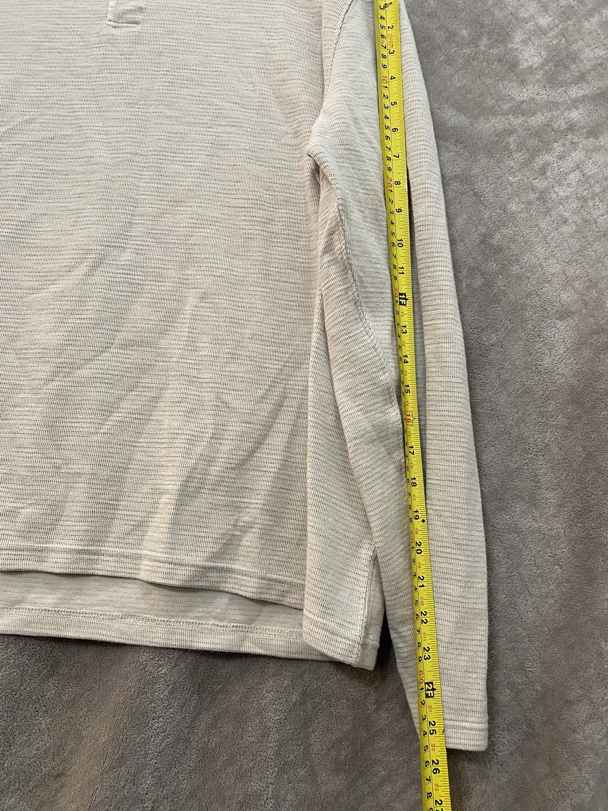Lucky Brand Shirt Mens 2XL Beige Long Sleeve Henley Tagless Cotton Blend Casual