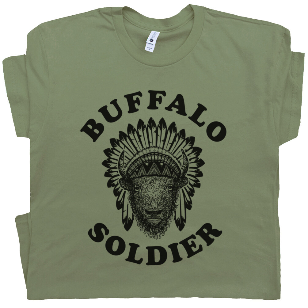 Buffalo Soldier T Shirt Reggae Vintage Retro Rasta Lion Tee Jamaica Cool Graphic