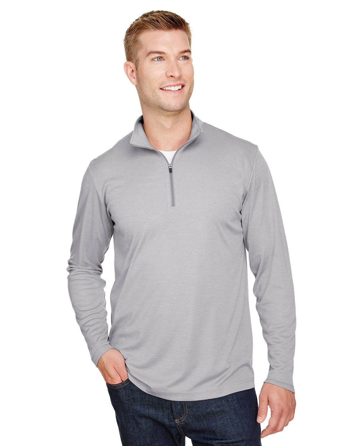 Team 365 TT31H Men&rsquo;s Zone Sonic Heather Performance Quarter-Zip