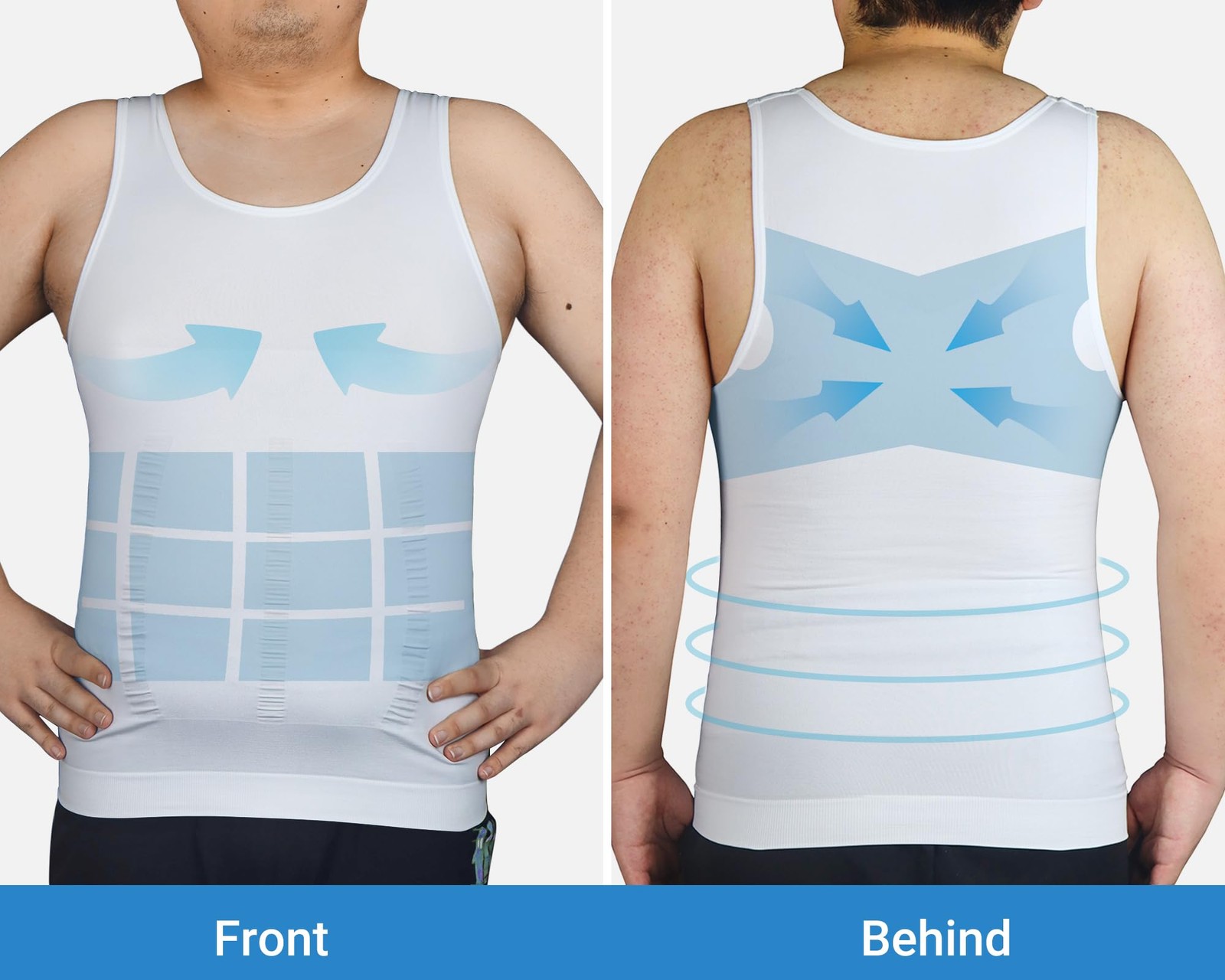Men&rsquo;s Gynecomastia Compression Tank, Slimming Workout Body Shaper Undershirt