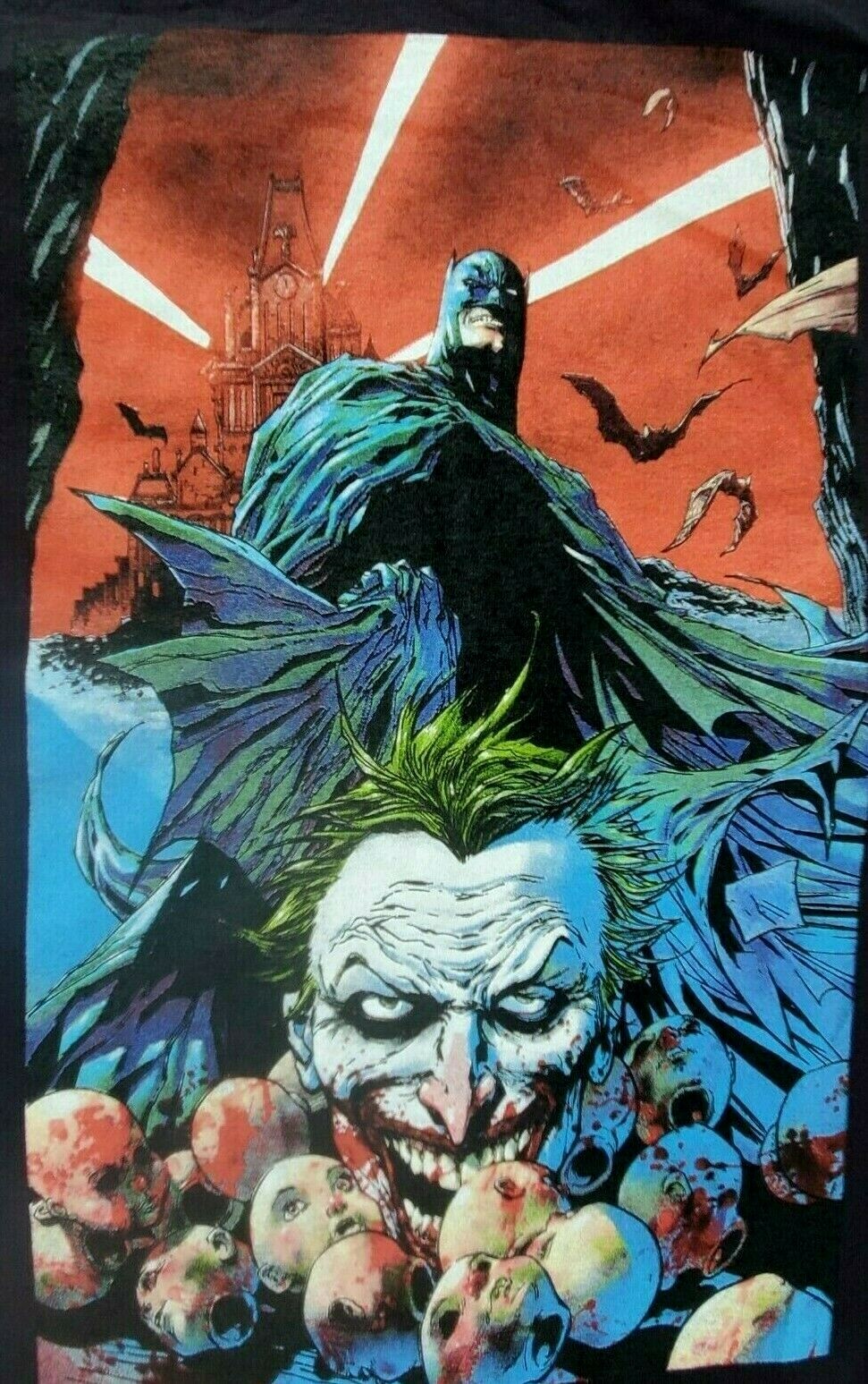 DC Comics Batman And Joker T Shirt Black- Halloween Especial.S/M/XL