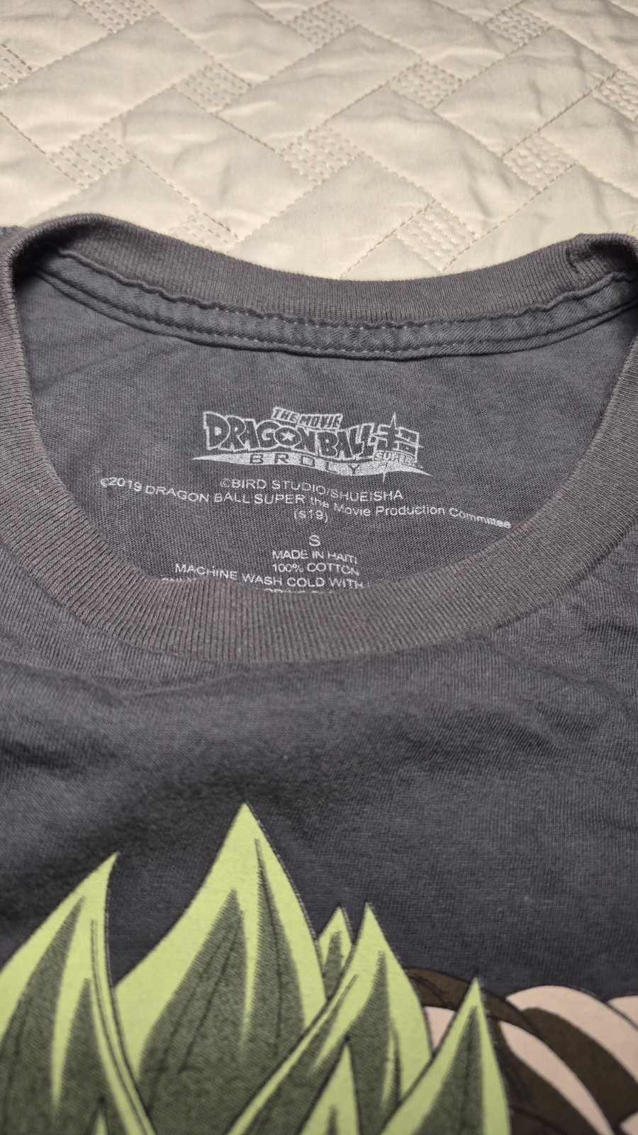 Dragon Ball Super Broly Graphic Print Crew Neck Tee Gray Mens S Cotton Regular