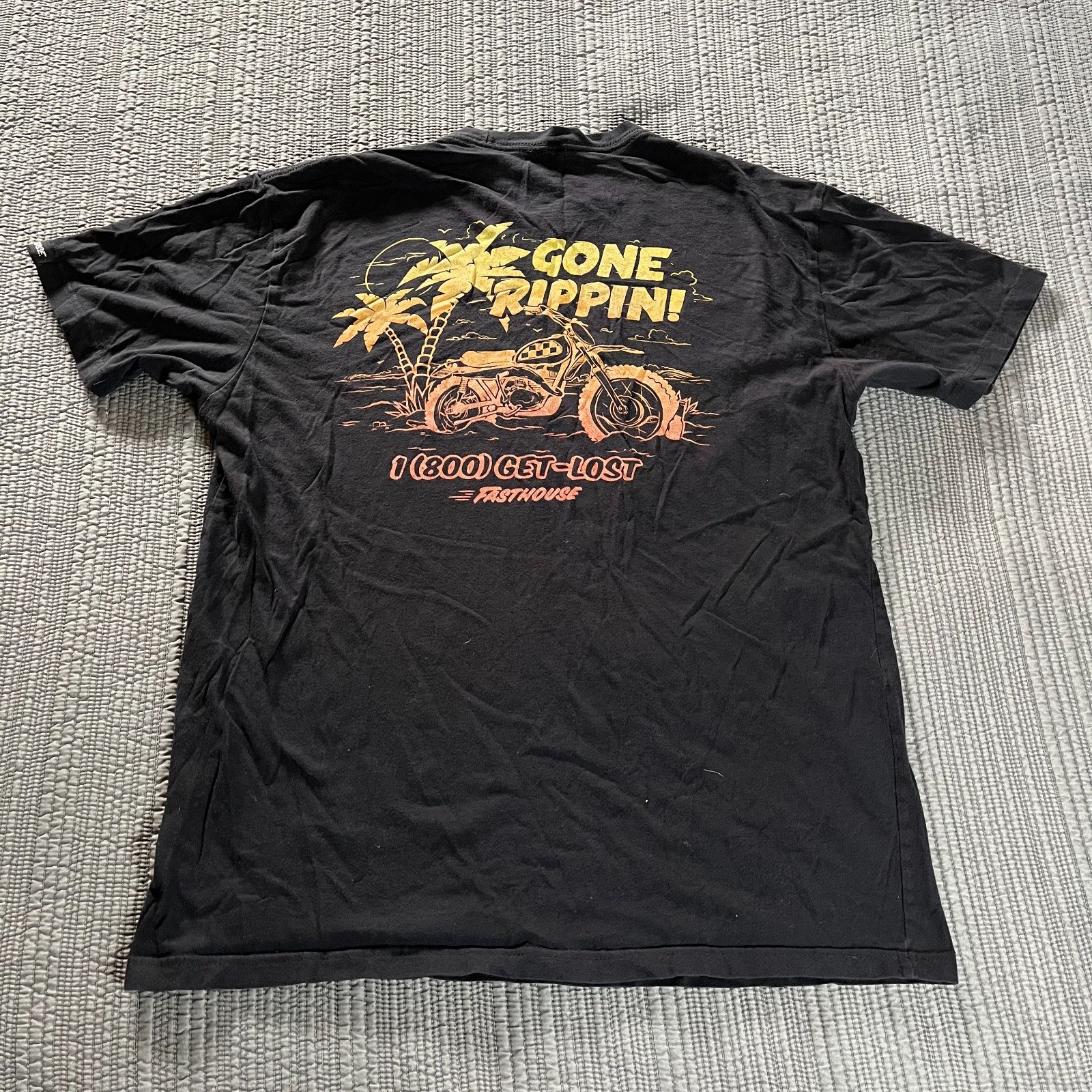 Fasthouse Gone Rippin T-Shirt Black Short Sleeve Graphic Tee Men’s Large
