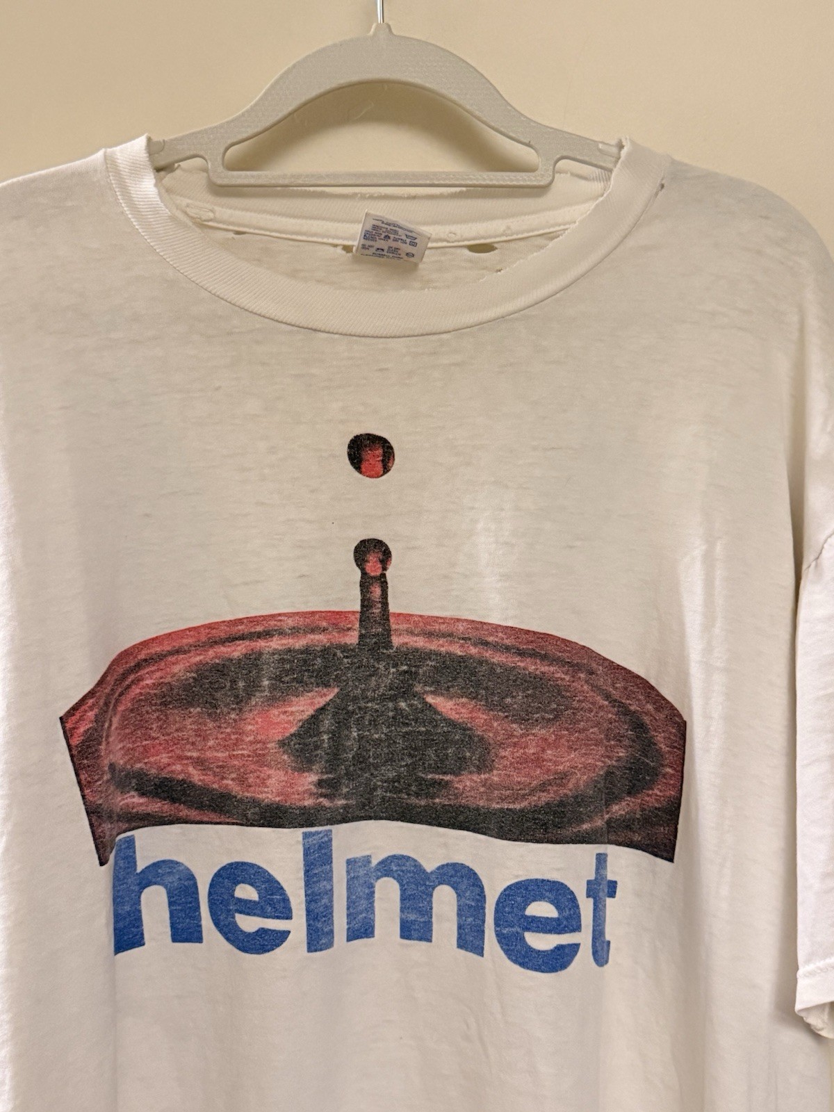 Vtg HELMET Band Meantime Tour Cotton White For Men All Size Shirt SE009