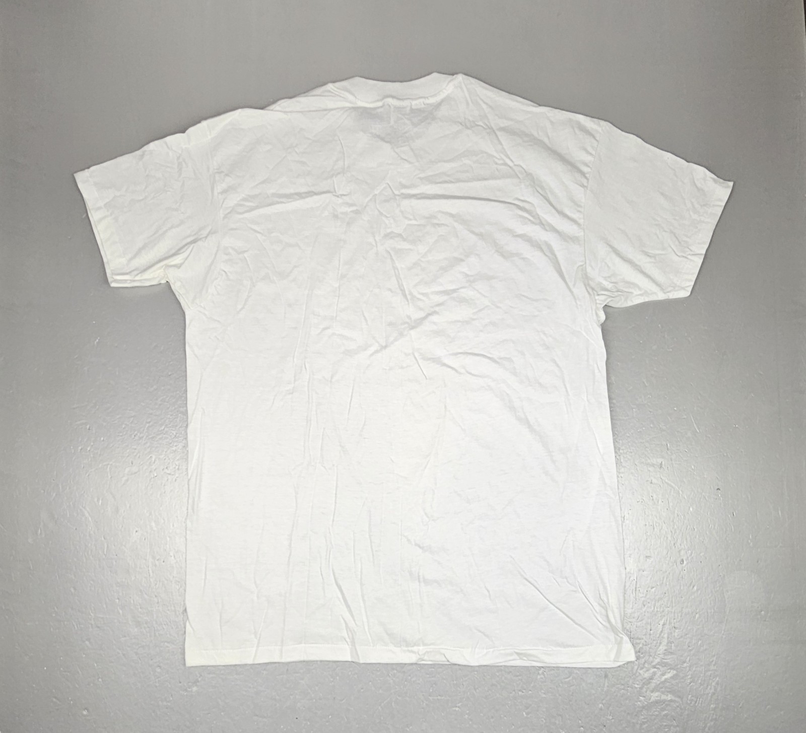 Vintage Hanes White Blank Tee T Shirt Mens 2XL White Single Stitch Crewneck NOS