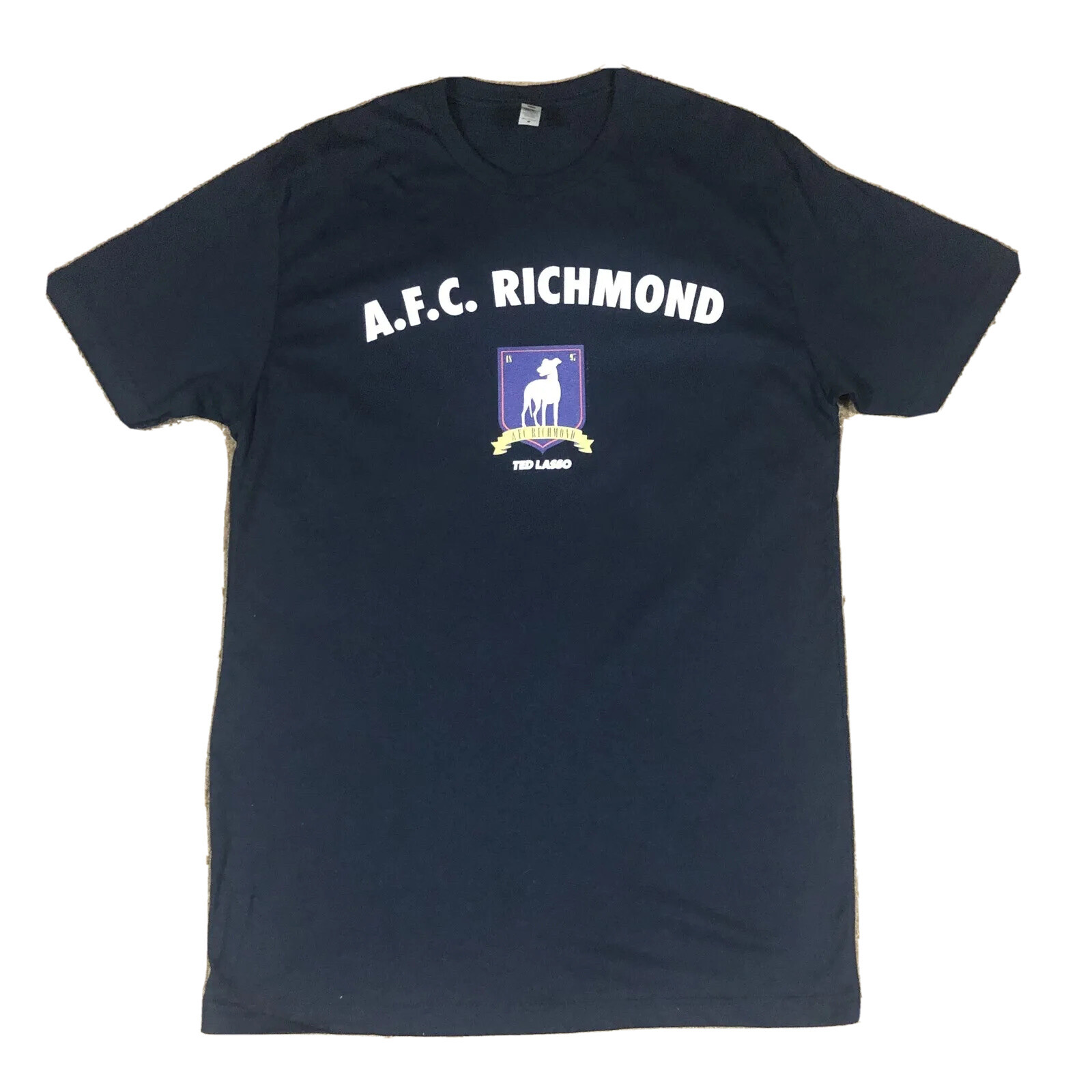 Ted Lasso AFC Richmond Spellout/Crest T-Shirt Midnight Navy Adult Medium TV
