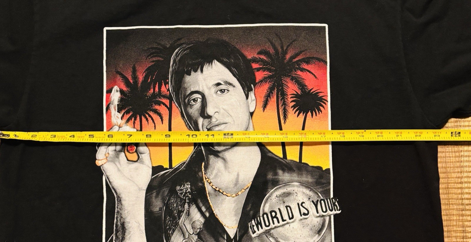 Scarface Heavy Weight Adult XL The World Is Yours 2-Sided T-Shirt