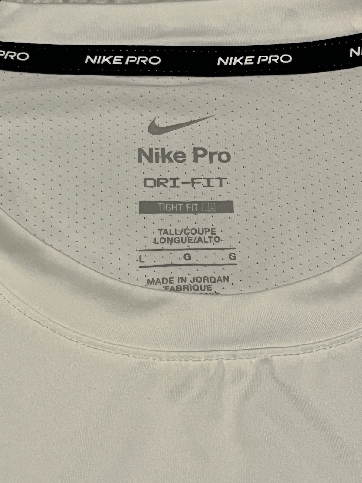 Nike Pro T-Shirt Mens L Short Sleeve Dri-Fit Tight Graphic Logo White DD1992-100