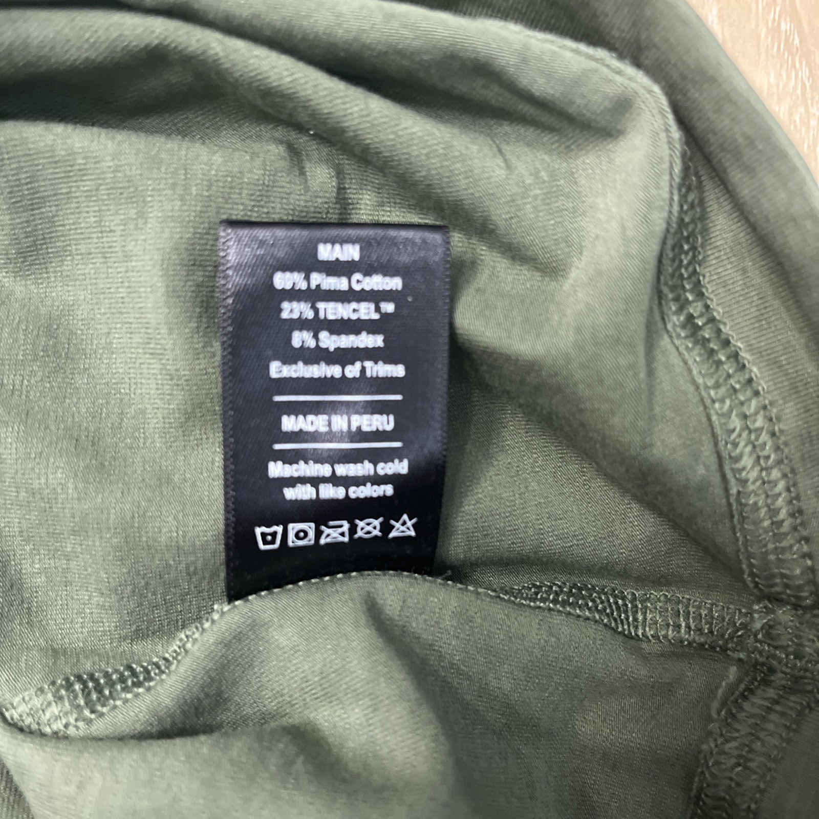 Public Rec Mens Go To V Neck Shirt Performance Stretch Pima Cotton Green Size M