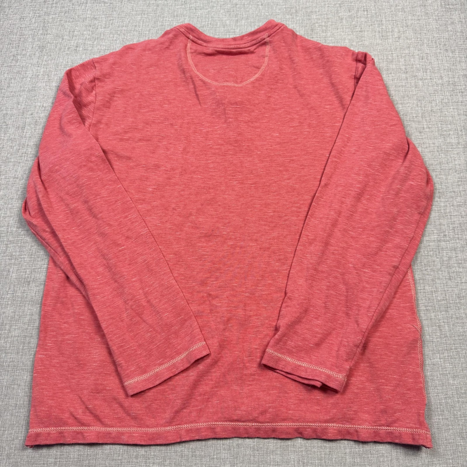 Tommy Bahama Shirt Mens Small Red Long Sleeve Henley Tagless Stretch Lightweight