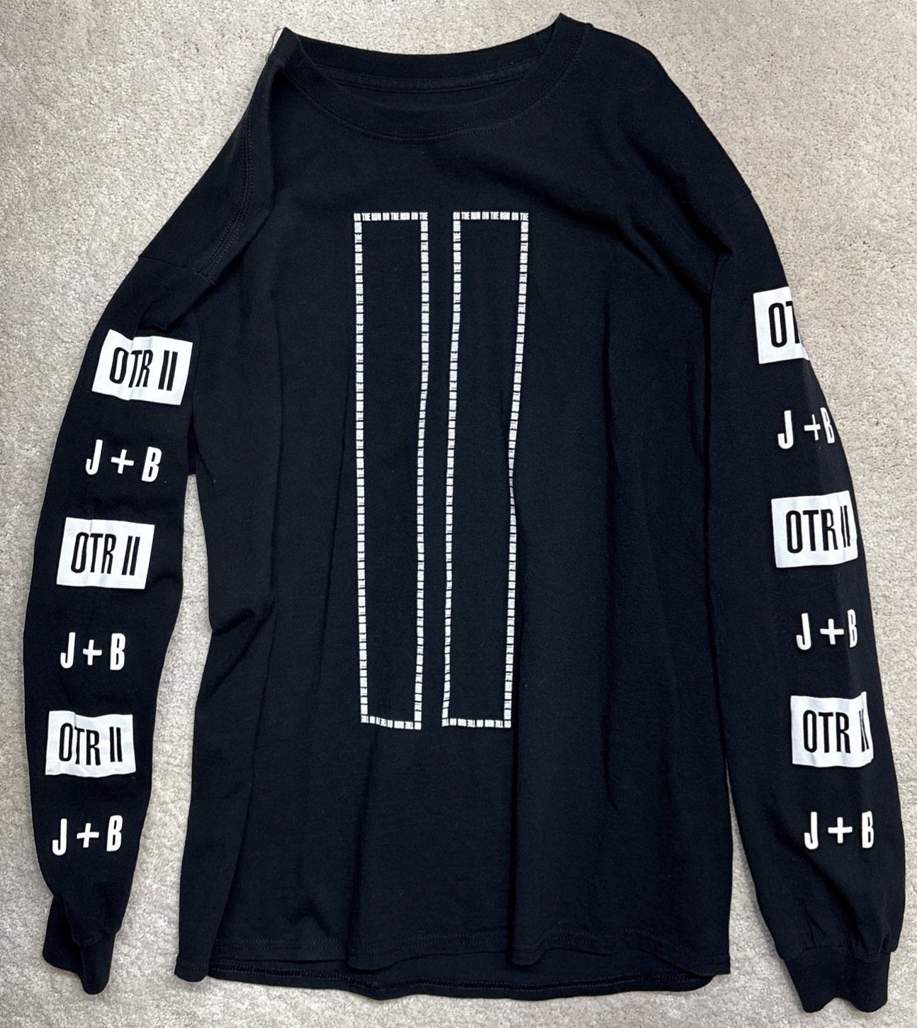 Jay-Z Beyonce On The Run Tour II Shirt Long Sleeve OTR II Official 2018 Sz LG