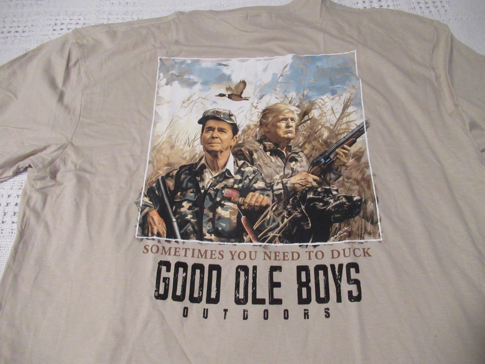Trump Reagan T Shirt Duck Hunt Size 2XL NWOT Good Old Boys Presidents Hunting