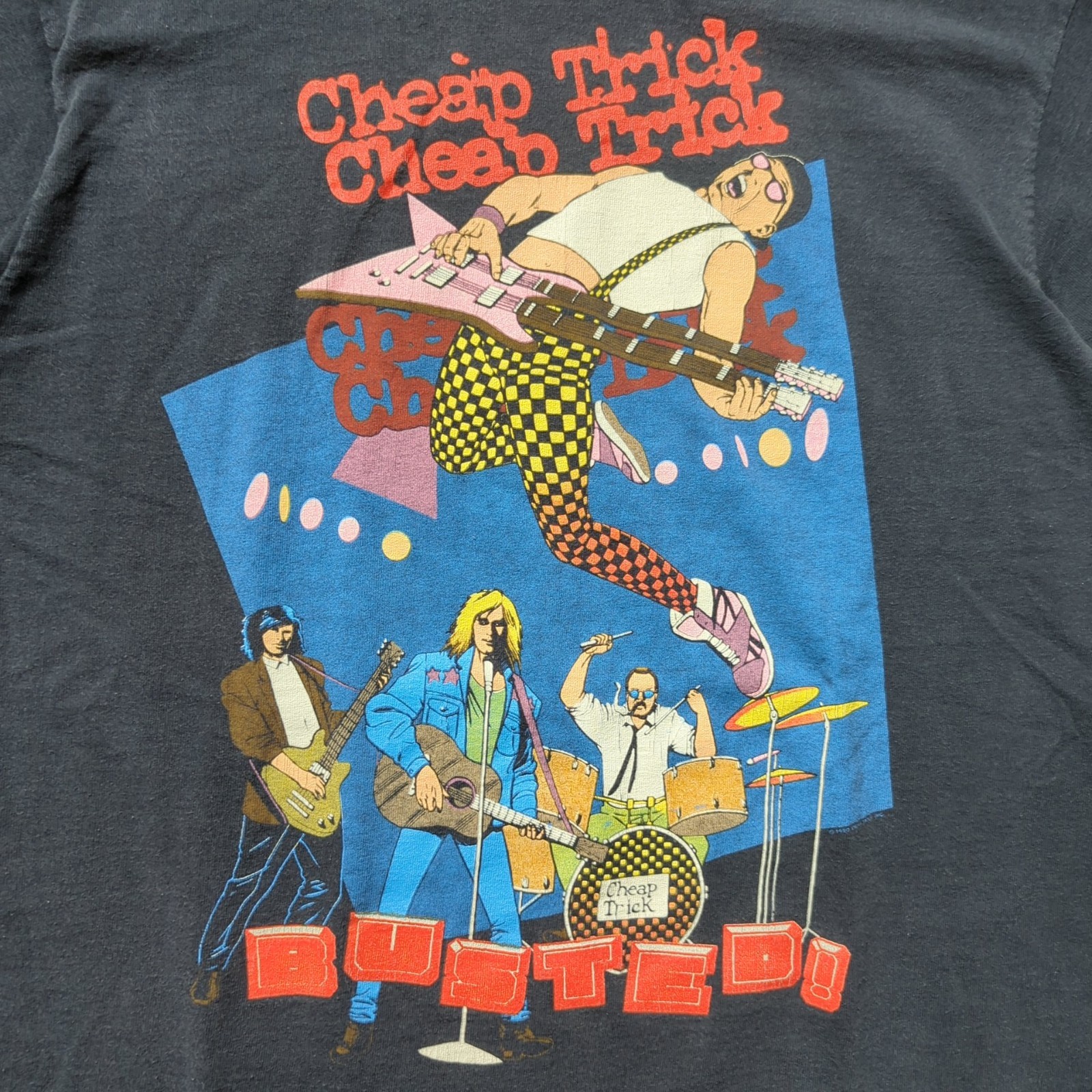 VTG 1990 Cheap Trick Busted Tour Shirt Mens M Rock Band Merch Single Stitch