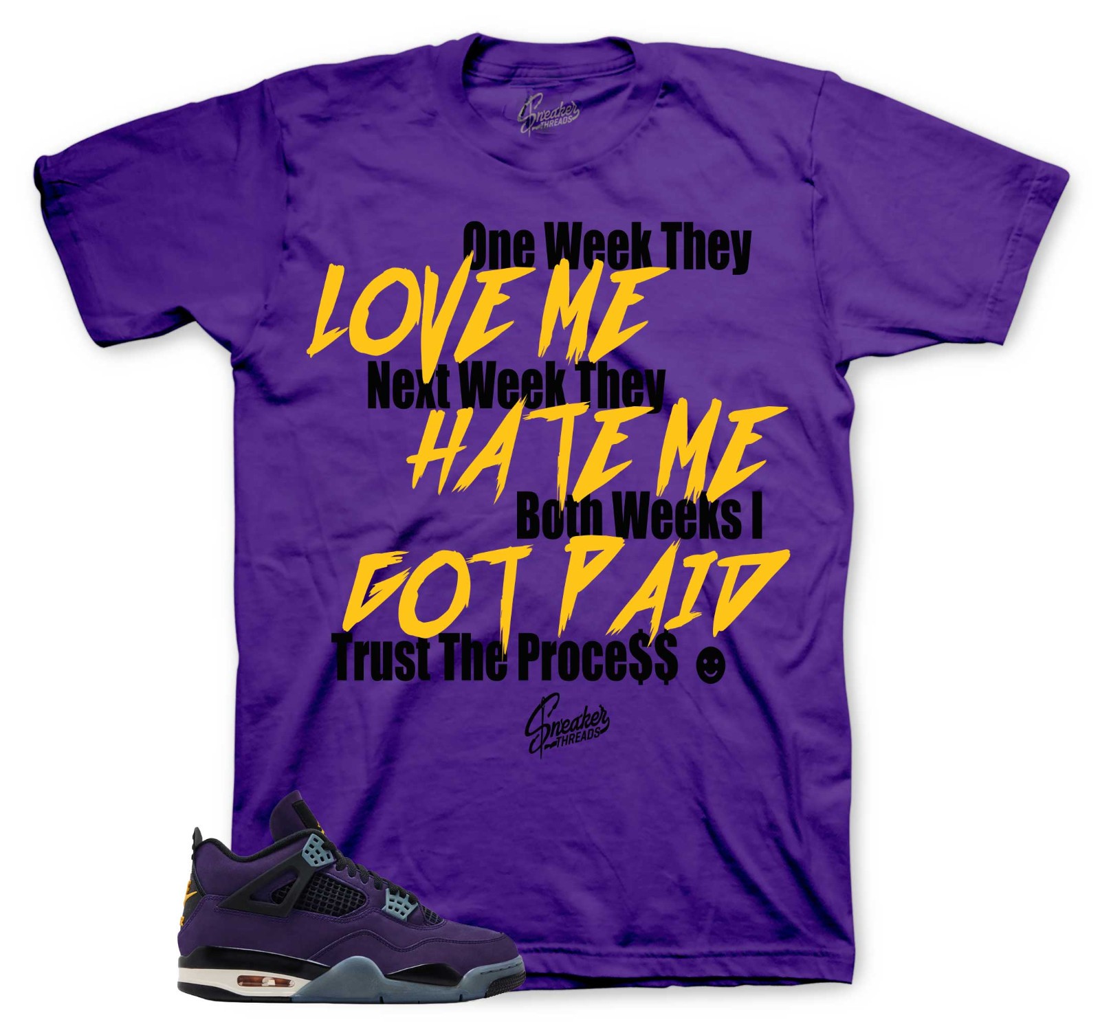 T-Shirt To Match Jordan 4 Imperial Purple AJ4 – Trust Process Sneaker Matching