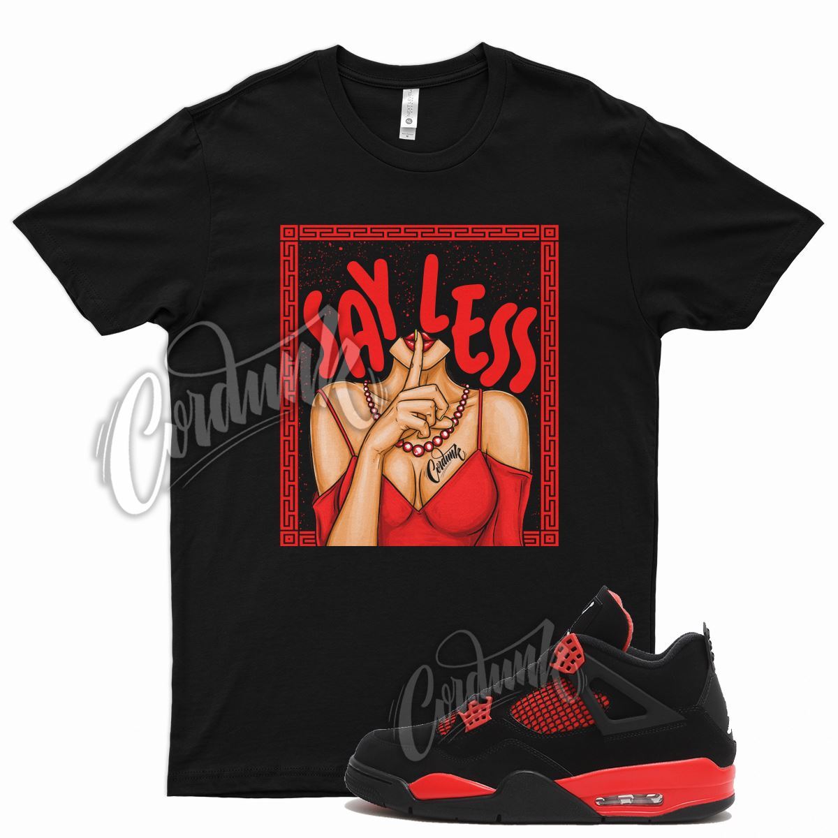 Black SHHH T Shirt for Air J1 4 Red Thunder Gym Varsity Iconic 1 14