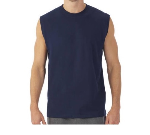 Fruit of the Loom Men&rsquo;s Navy Muscle T-Shirt w/ Rib Trim Size S (34/36)