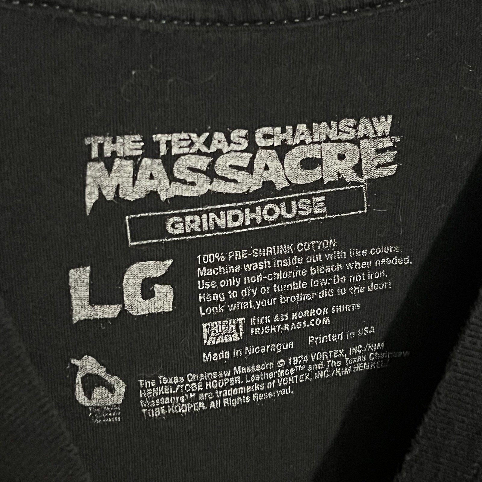 Fright Rags The Texas Chainsaw Massacre Leatherface Horror T-Shirt Men’s Large L