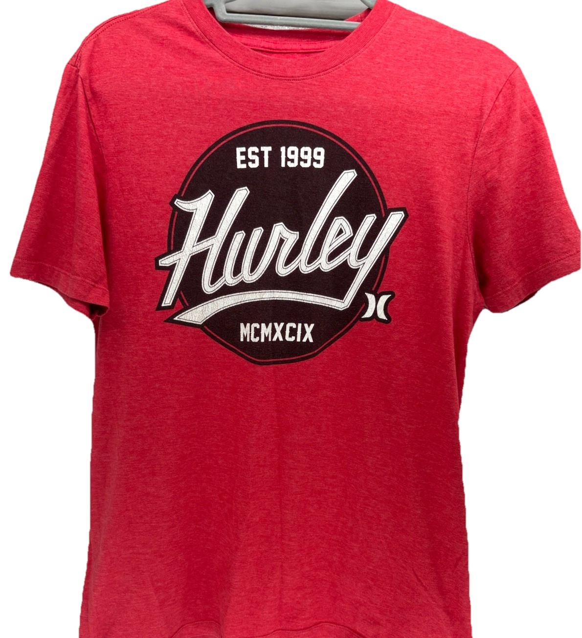 Hurley Men&rsquo;s M Red Graphic Print Premium Fit Crew Neck T-Shirt Est 1999