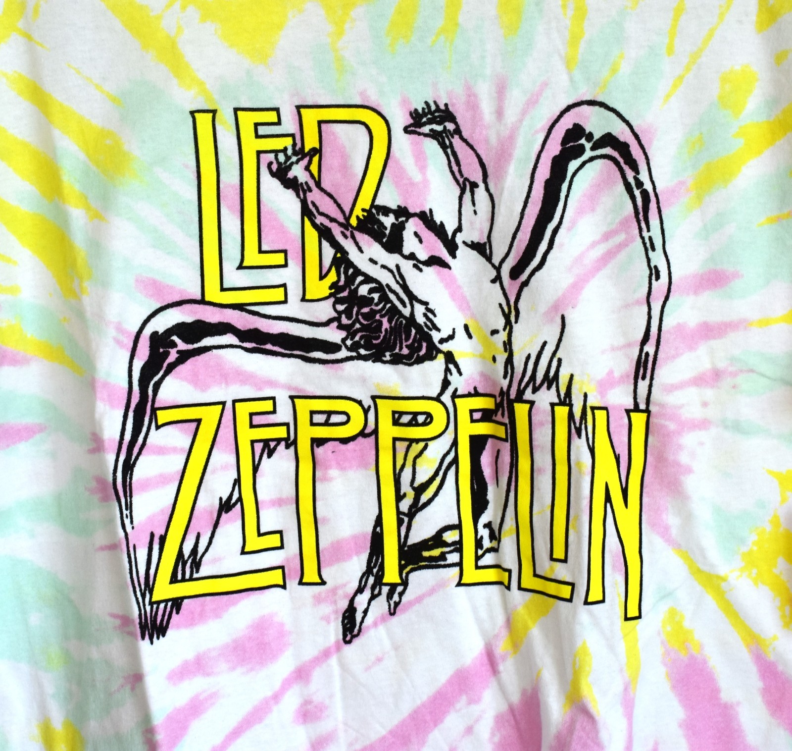 Unisex Led Zeppelin Oversized Tie-Dye Gender-Neutral T-Shirt SMALL Cool Tie Dye