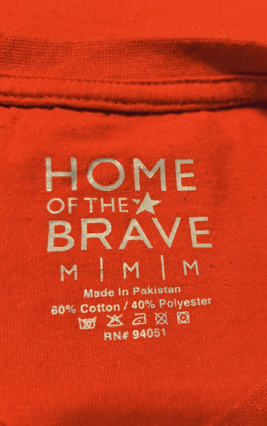 Home Of The Brave USA red t-shirt Size M 60% cotton, 40% polyester (Unisex)