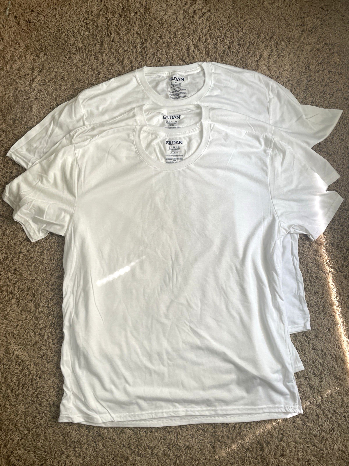 3-Pack Gildan Tri-Blend T-Shirts White XL – Super Soft Premium Fit – New Sealed