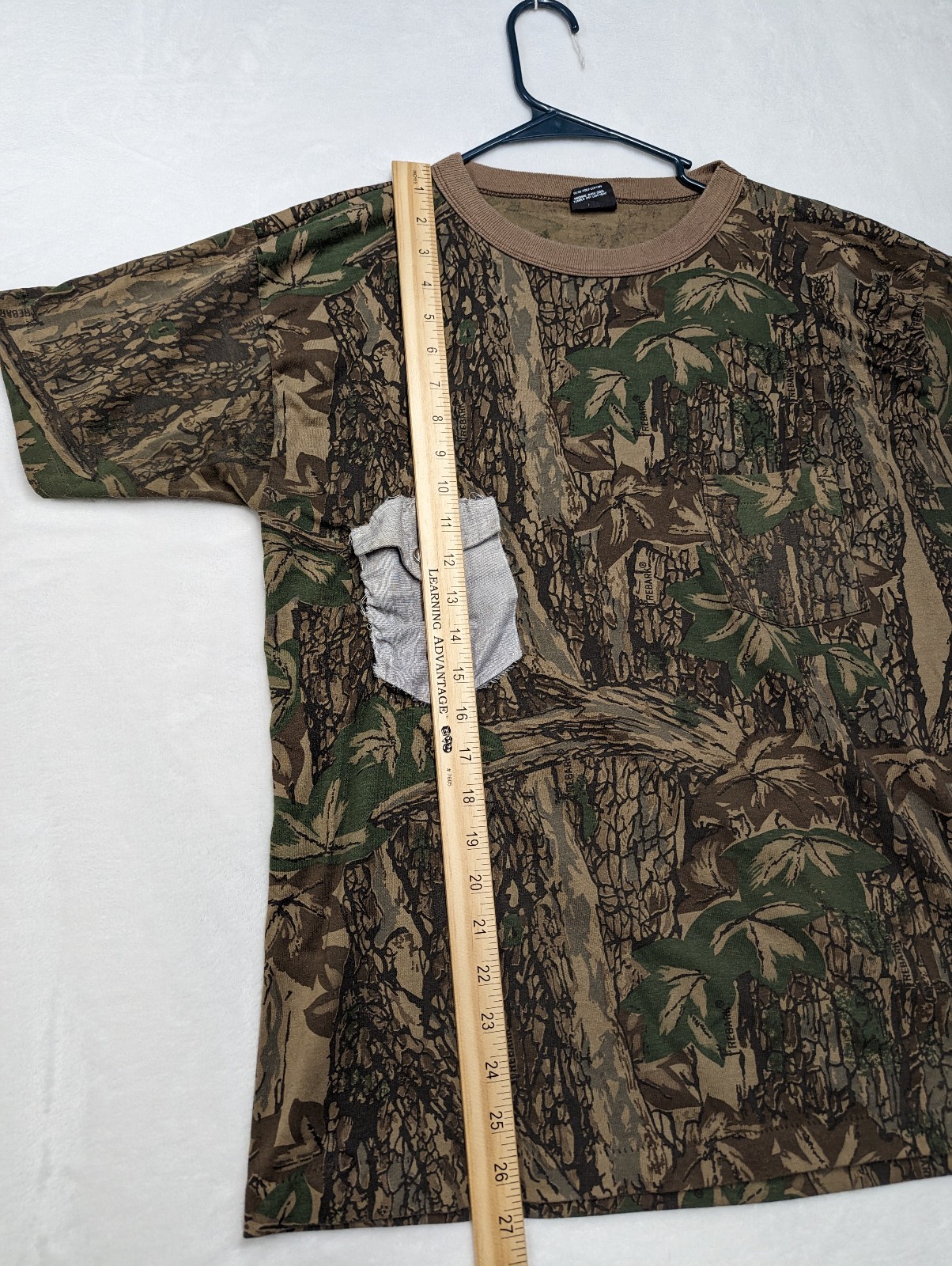 Vintage Ace Sportswear Trebark Camo Pocket T Shirt Large Camoflage Made in USA