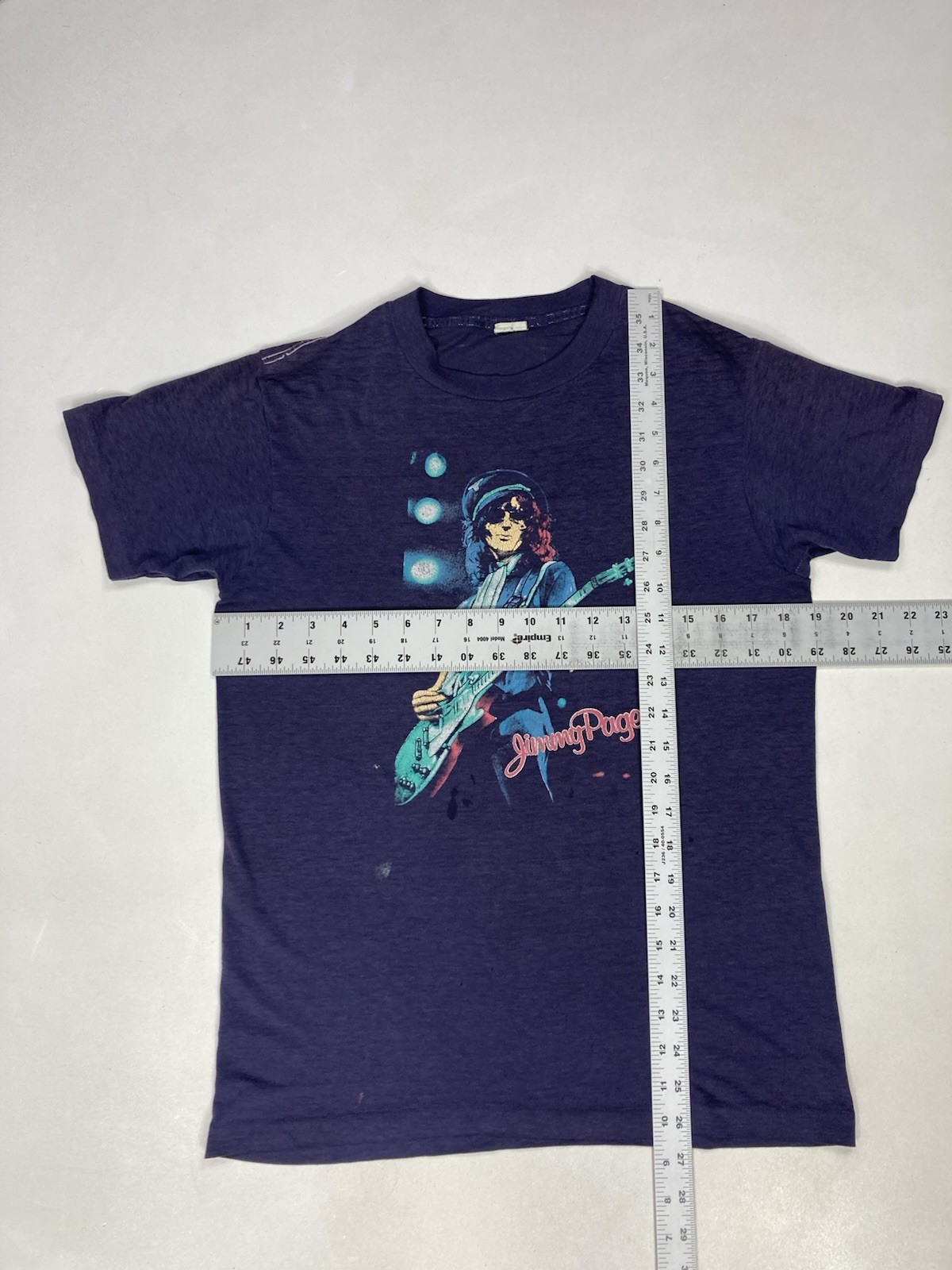 VINTAGE Jimmy Page The Firm Graphic T-shirt Men Medium USA 80s Single Stitch