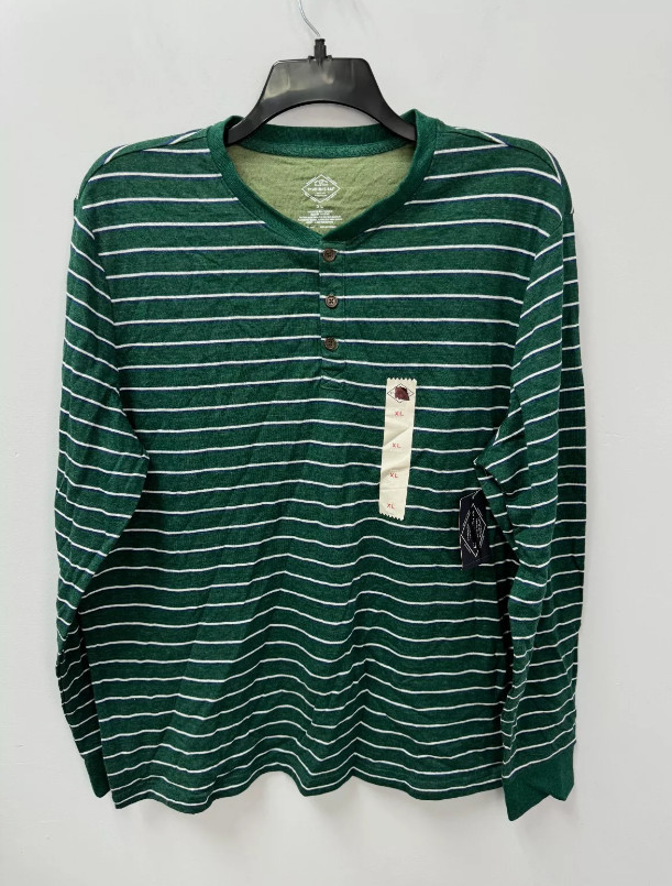 St. John&rsquo;s Bay Super Soft Long Sleeve Striped Men&rsquo;s Henley Shirt