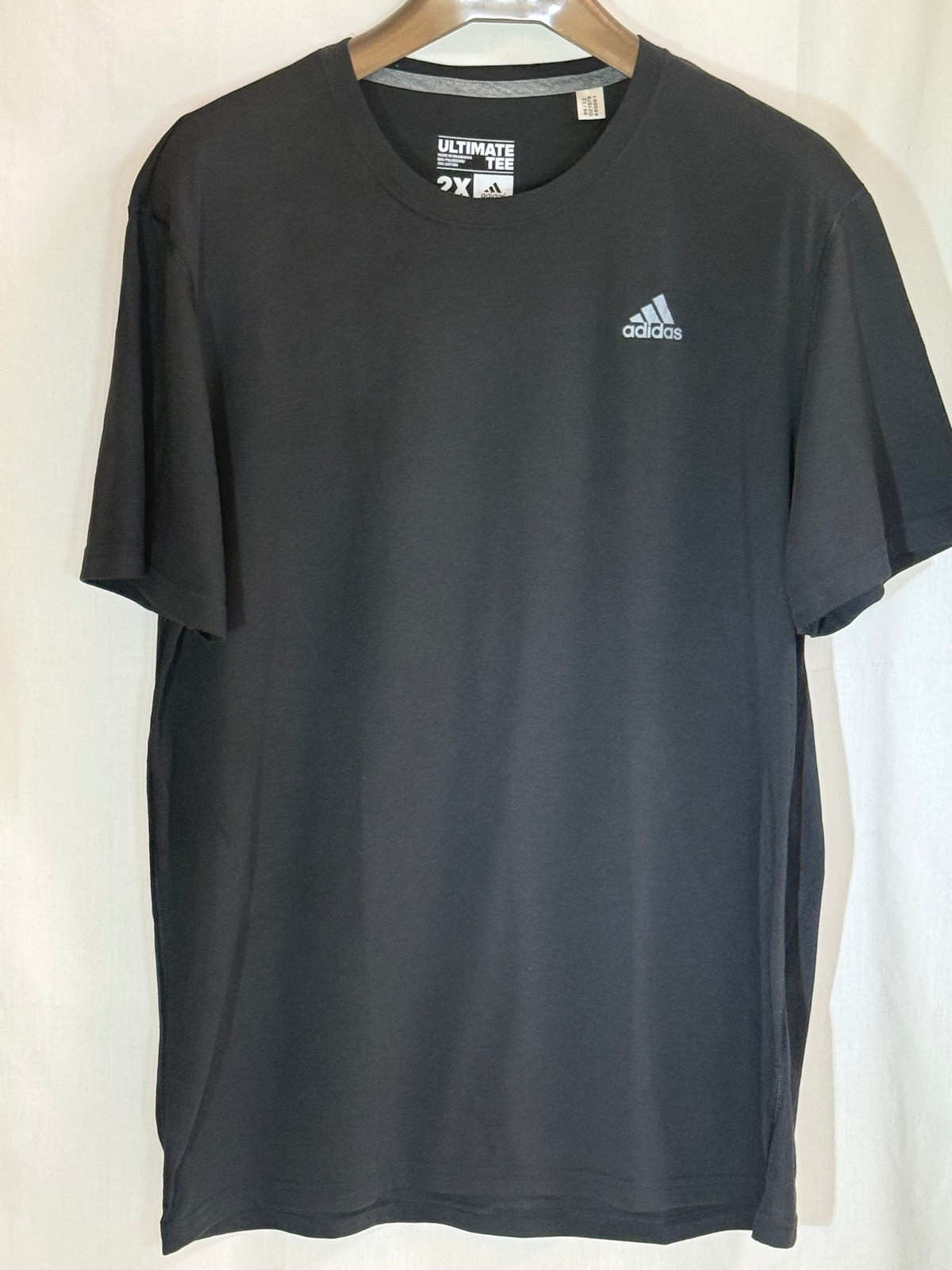 Adidas Ultimate Tee Moisture Wicking Men&rsquo;s Crew Neck T-Shirt – Black – 2XL
